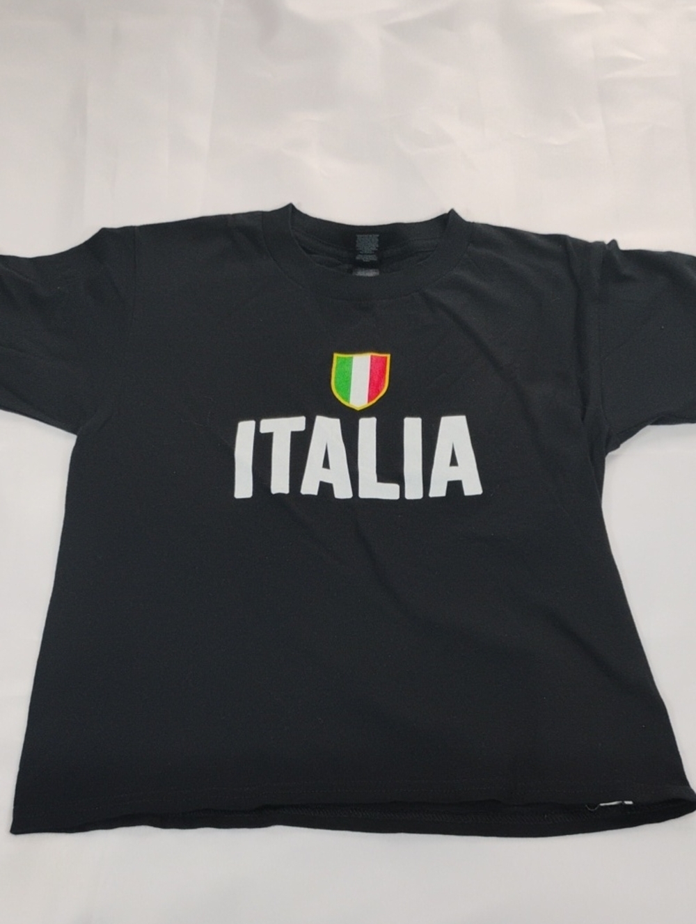 Gildan Black Kids Italia Shield T-Shirt